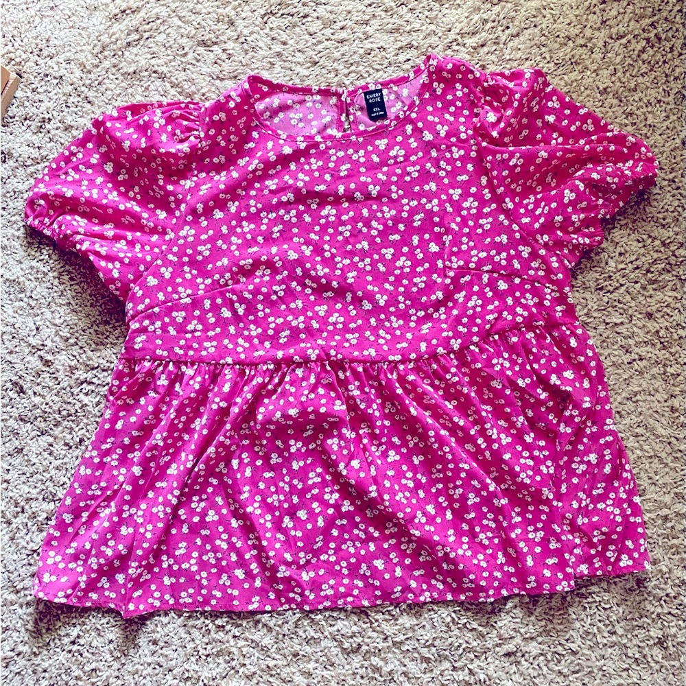 Pink Floral Blouse